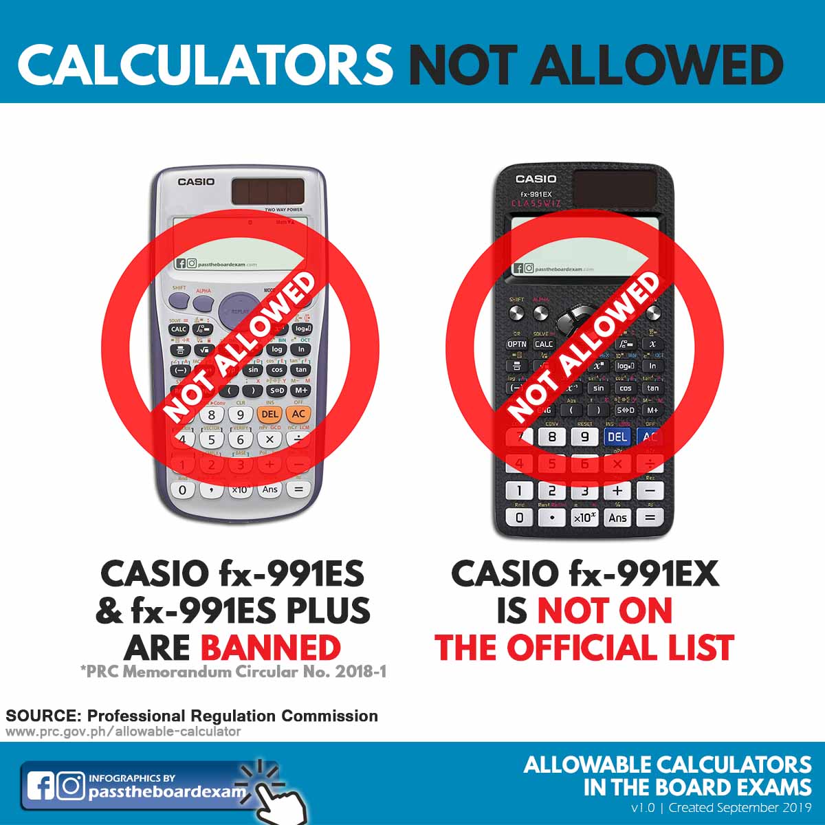 Prc List Of Allowed Calculators Updated 19 Pass The Board Exam